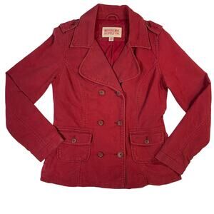 Mossimo Supply Co Rust Maroon Utility Jacket Women’s M Double Breasted Utility